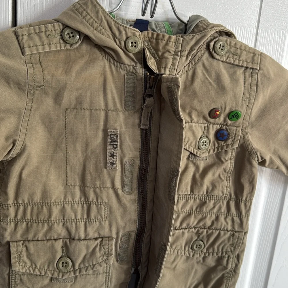 *LIKE NEW* GAP Boy's Military-Style Hooded Jacket - Toddler 12-18 months